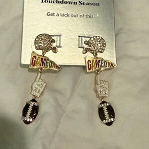 Baublebar Touchdown Season Rhinestone Football Helmet and Ball Dangle Earrings